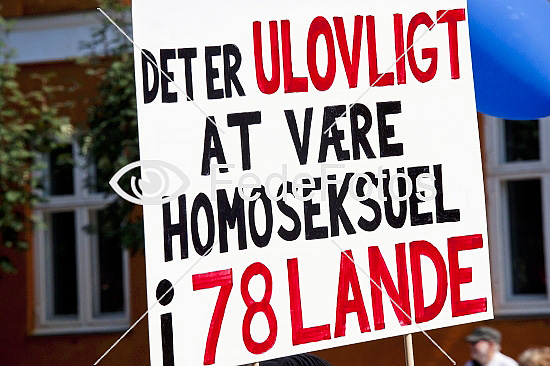 Skilt til Pride Parade